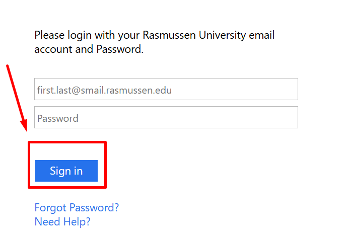 Step 4 To login To Rasmussen Student Portal Official Page